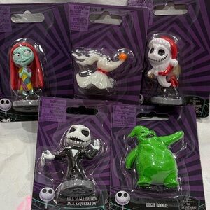 5 Nightmare Before Christmas Plastic Min Figurine Set Appx 2 inch tall